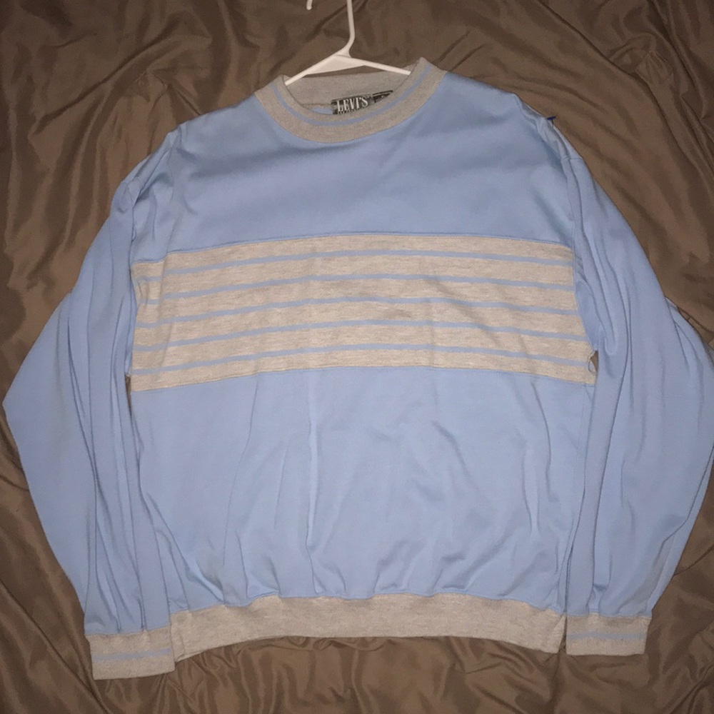 Vintage LEVIS baby blue striped Sweater.
